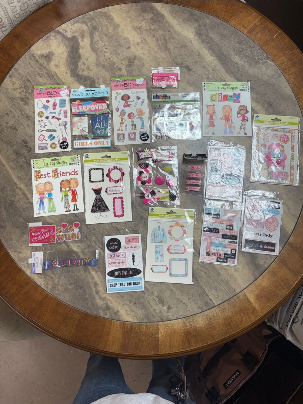 Girls' Themed Sticker and Embellishment Pack scrapbooking lot 20